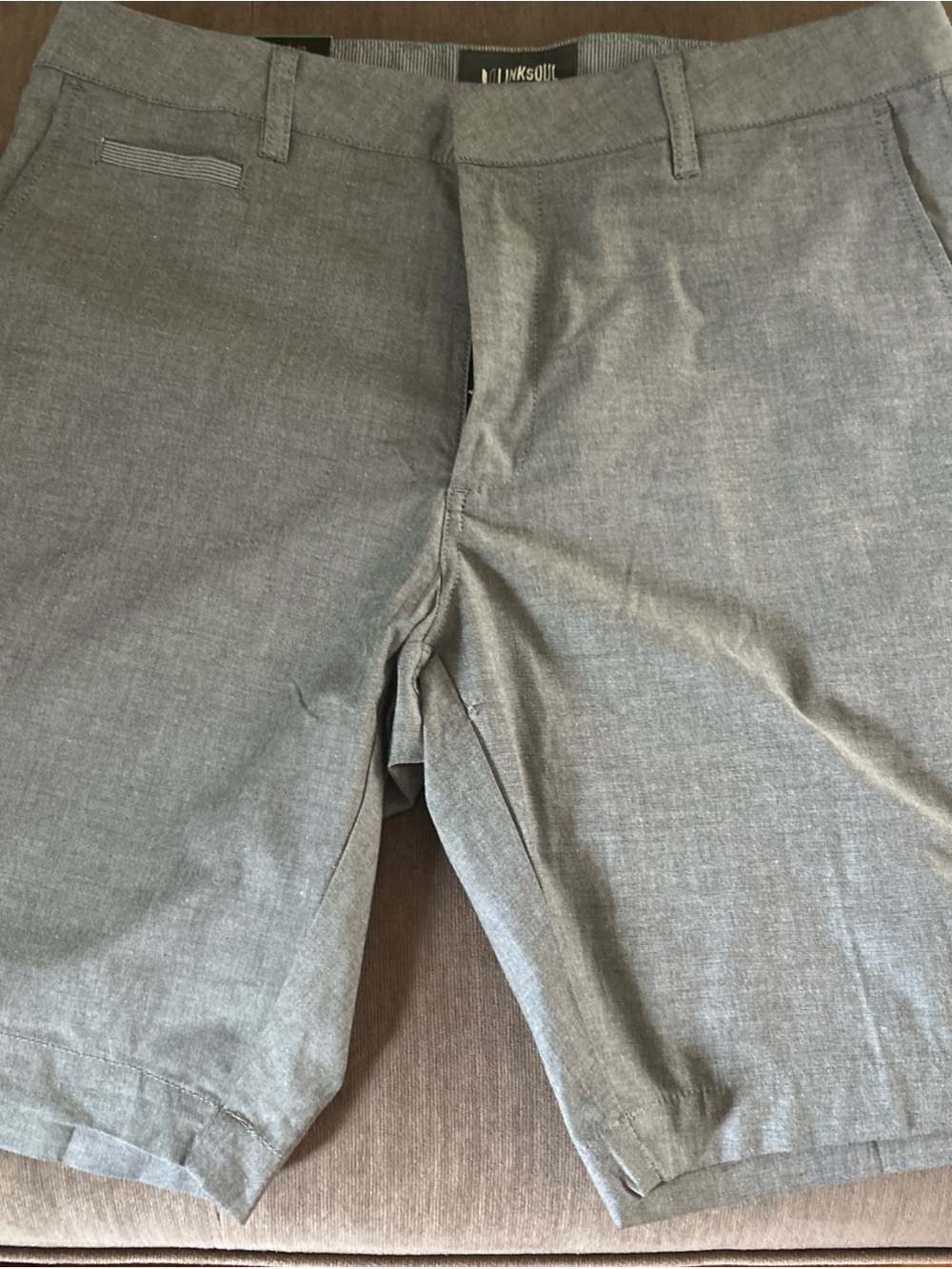 LinkSoul Boardwalker LS617 Sz.33 New W/ Tag Golf Shorts. Black Chambray